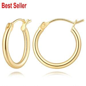 Huggie Hoop Earrings Hypoallergenic Gold Plated Minimalist Classic Elegant